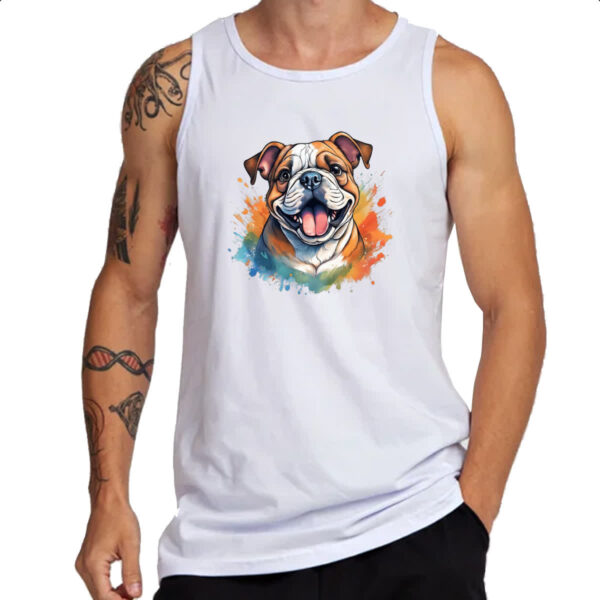 Camiseta Regata Bulldog Watercolor Arte - Imagem 3