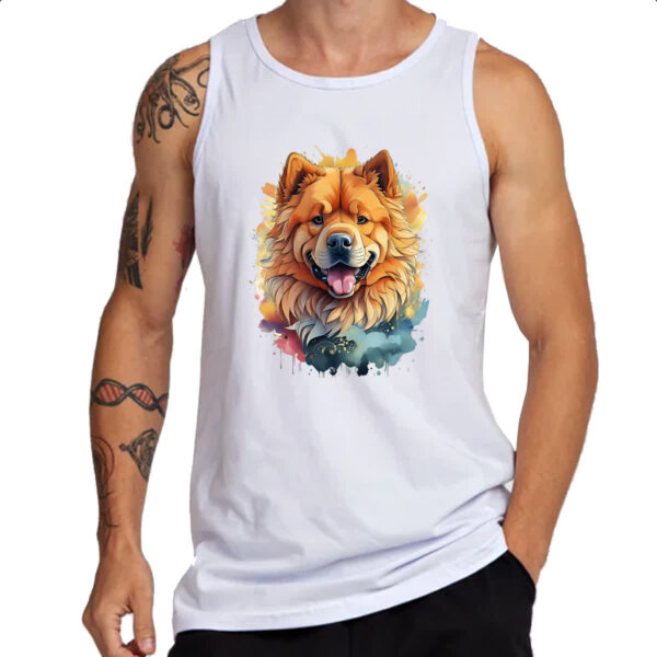 Camiseta Regata Chow Chow Watercolor Arte - Imagem 3