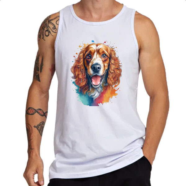 Camiseta Regata Cocker spaniel ingles Watercolor Arte - Imagem 3