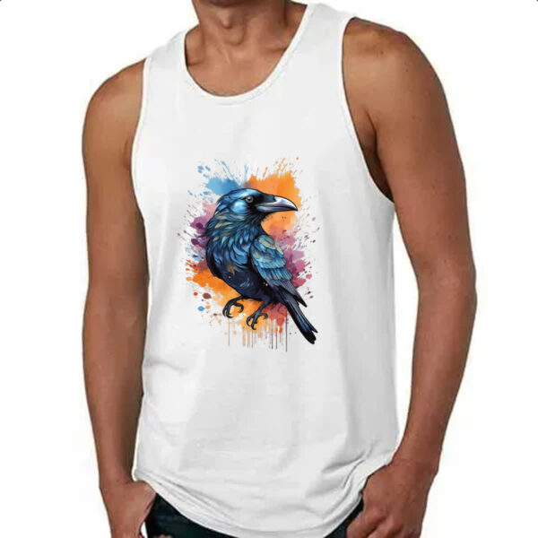 Camiseta Regata Corvo Watercolor Arte - Imagem 4