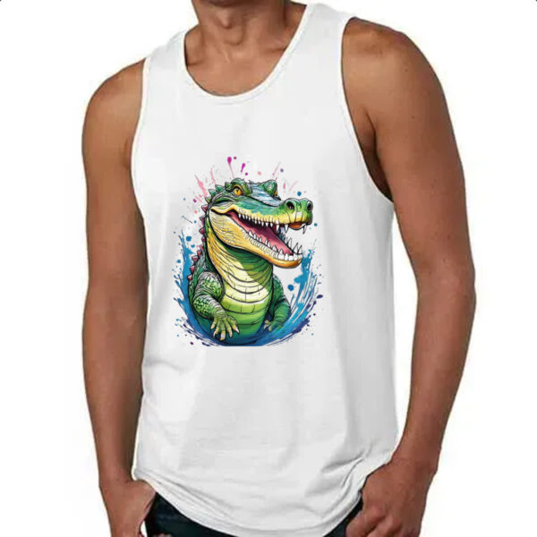 Camiseta Regata Crocodilo Watercolor Arte - Imagem 4