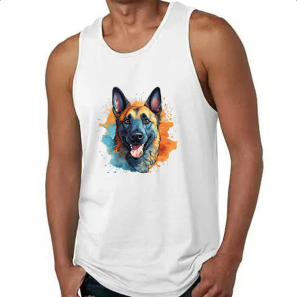 Camiseta Regata Pastor belga Watercolor Arte - Imagem 4