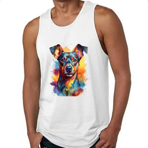 Camiseta Regata Pinscher Watercolor Arte - Imagem 4