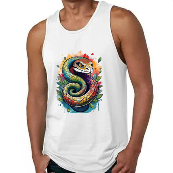 Camiseta Regata Serpente Watercolor Arte - Imagem 4