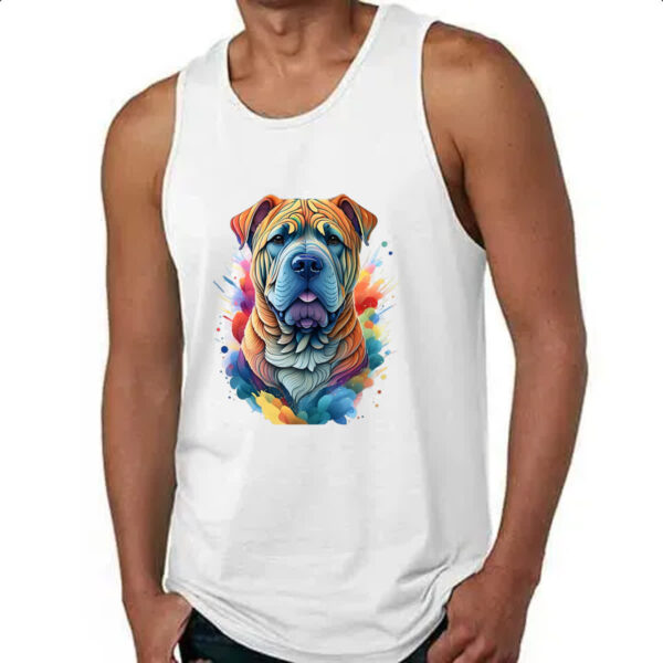 Camiseta Regata Shar-pei Watercolor Arte - Imagem 4