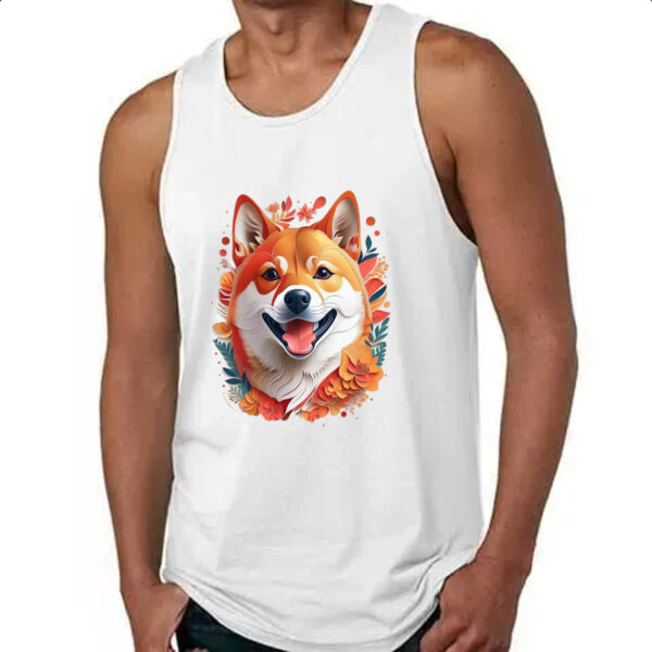 Camiseta Regata Shiba Inu Watercolor Arte - Imagem 4