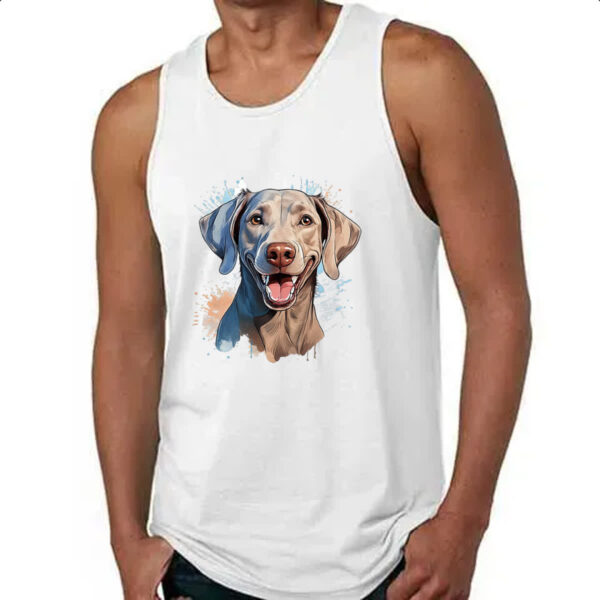 Camiseta Regata Weimaraner Watercolor Arte - Imagem 4