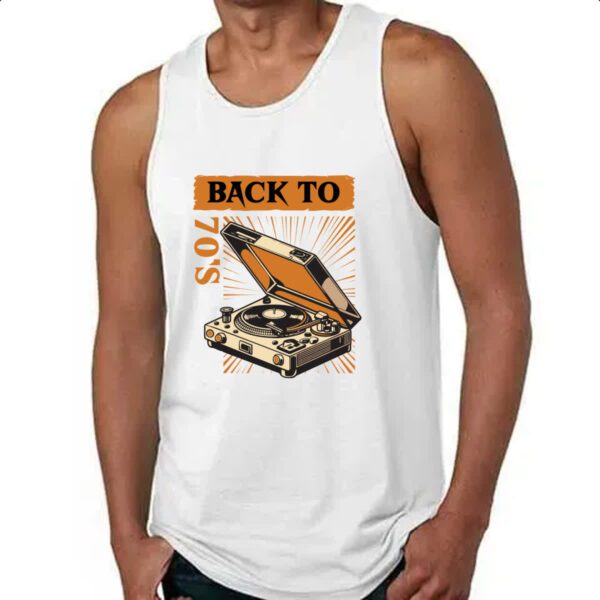 Camiseta Regata Back to anos 70 vitrola - Imagem 4