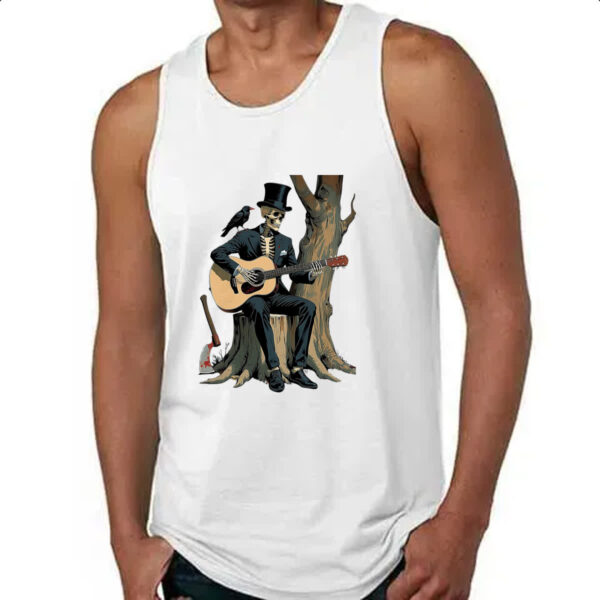 Camiseta Regata Esqueleto tocando violao - Imagem 4