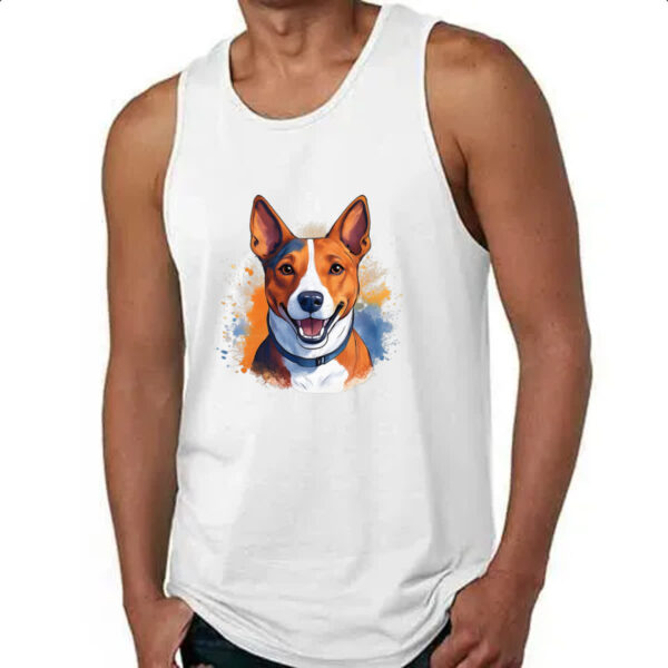 Camiseta Regata Basenji Watercolor Arte - Imagem 4