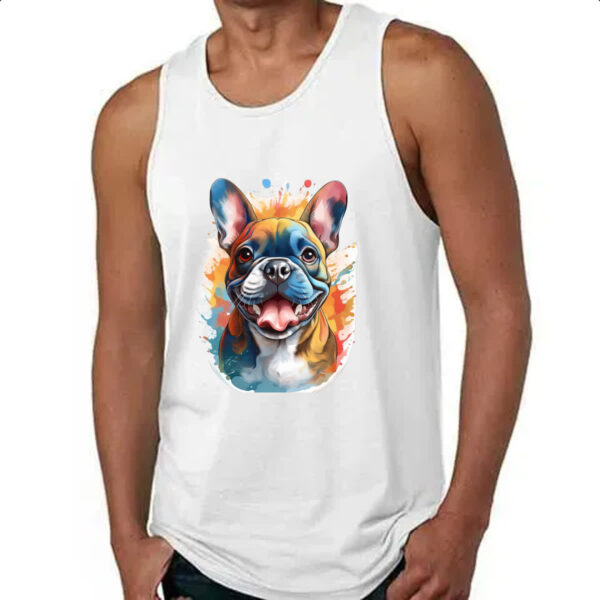 Camiseta Regata Bulldog frances Watercolor Arte - Imagem 4