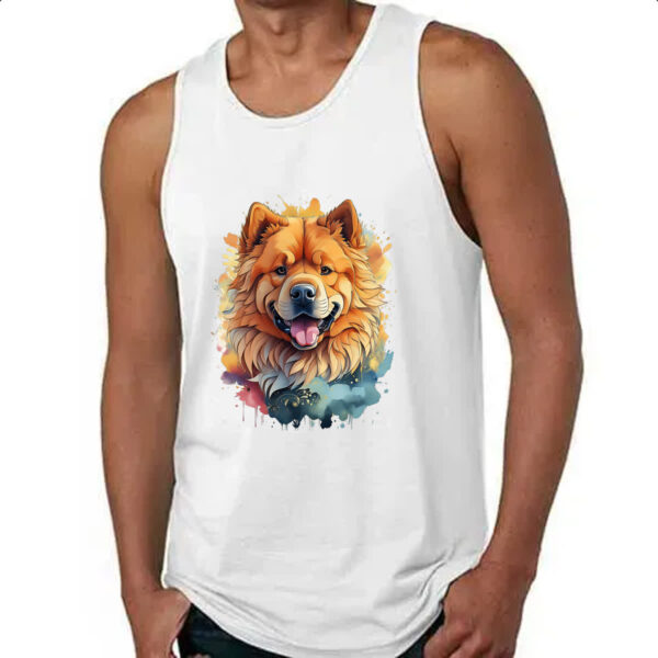 Camiseta Regata Chow Chow Watercolor Arte - Imagem 4