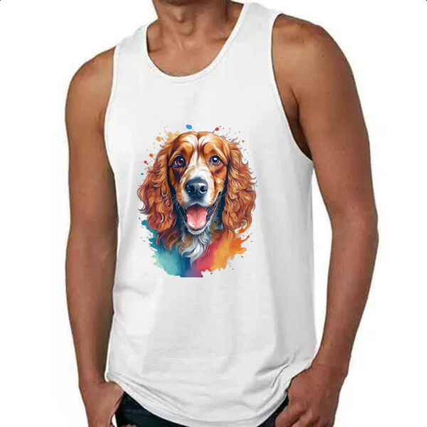 Camiseta Regata Cocker spaniel ingles Watercolor Arte - Imagem 4