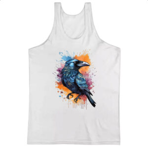 Camiseta Regata Corvo Watercolor Arte