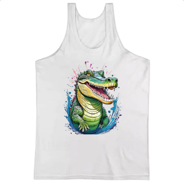 Camiseta Regata Crocodilo Watercolor Arte