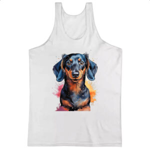 Camiseta Regata Dachshund Watercolor Arte