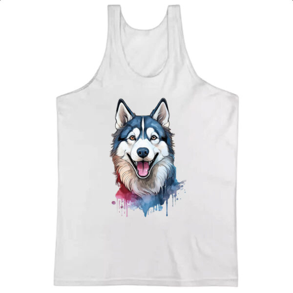 Camiseta Regata Husk Siberiano Watercolor Arte