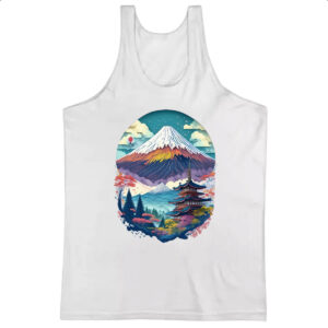 Camiseta Regata Monte Fuji Watercolor Arte