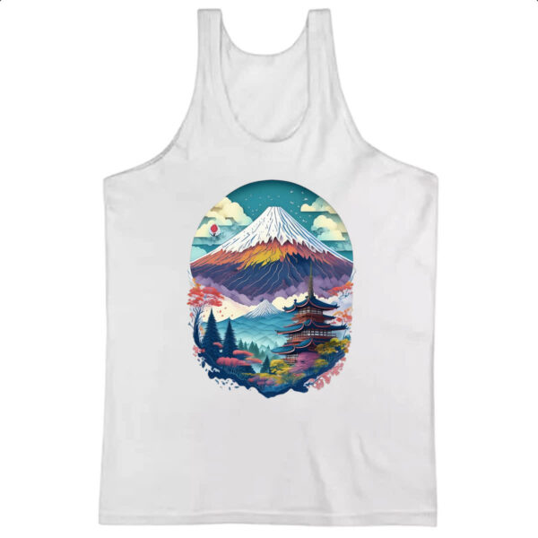 Camiseta Regata Monte Fuji Watercolor Arte