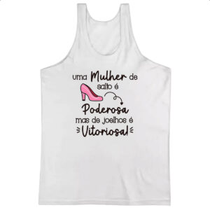 Camiseta Regata Mulher Salto Poderosa Joelhos Vitoriosa