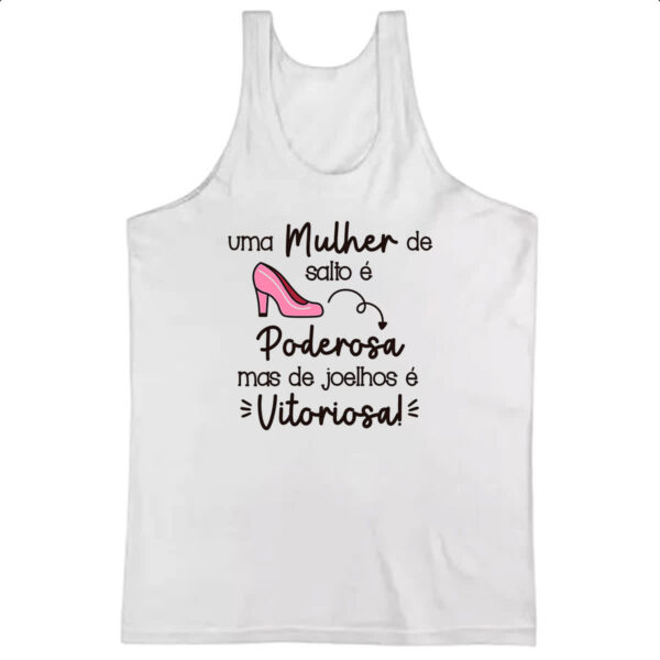 Camiseta Regata Mulher Salto Poderosa Joelhos Vitoriosa