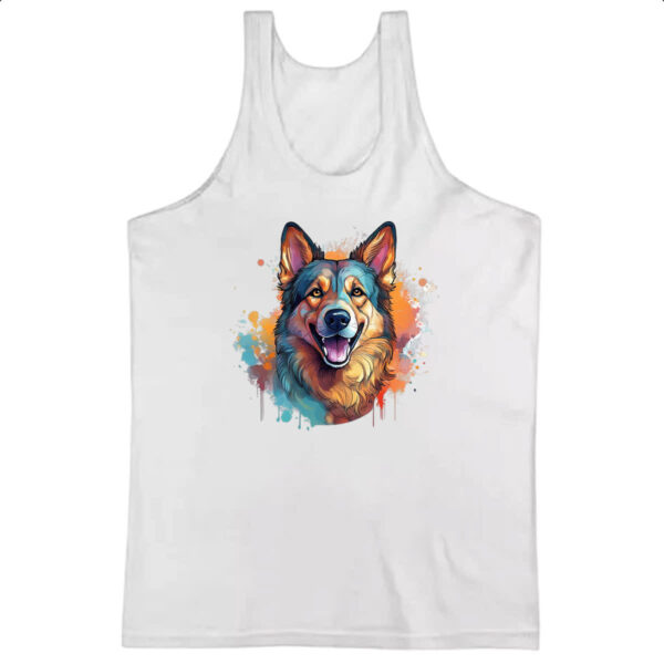 Camiseta Regata Pastor alemao Watercolor Arte