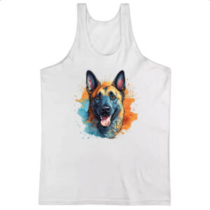 Camiseta Regata Pastor belga Watercolor Arte