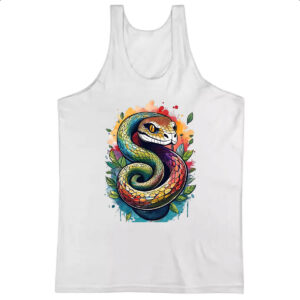 Camiseta Regata Serpente Watercolor Arte