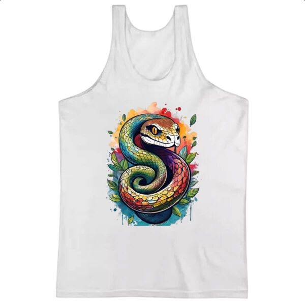Camiseta Regata Serpente Watercolor Arte
