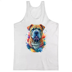 Camiseta Regata Shar-pei Watercolor Arte