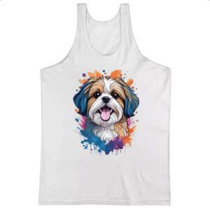Camiseta Regata Shih Tzu Watercolor Arte