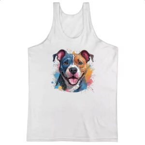 Camiseta Regata Staffordshire bull terrier Watercolor Arte