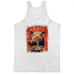 Camiseta Regata Porco comendo Lamen