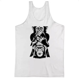 Camiseta Regata 3 macacos sabios chinpanzes