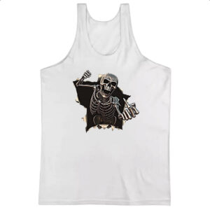 Camiseta Regata Caveira mal educada rasgando camisa