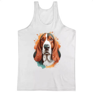 Camiseta Regata Basset Hound Watercolor Arte