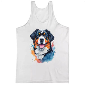 Camiseta Regata Boiadeiro de Berna Watercolor Arte