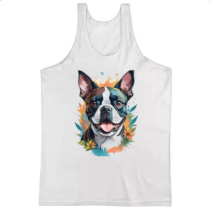 Camiseta Regata Boston Terrier Watercolor Arte