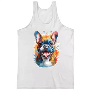 Camiseta Regata Bulldog frances Watercolor Arte