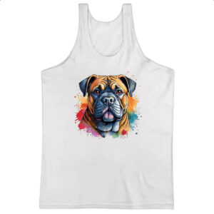 Camiseta Regata Bulmastife Watercolor Arte