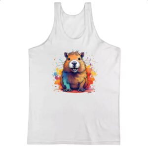 Camiseta Regata Capivara Watercolor Arte