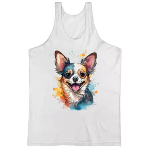 Camiseta Regata Chihuahua Watercolor Arte