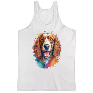 Camiseta Regata Cocker spaniel ingles Watercolor Arte