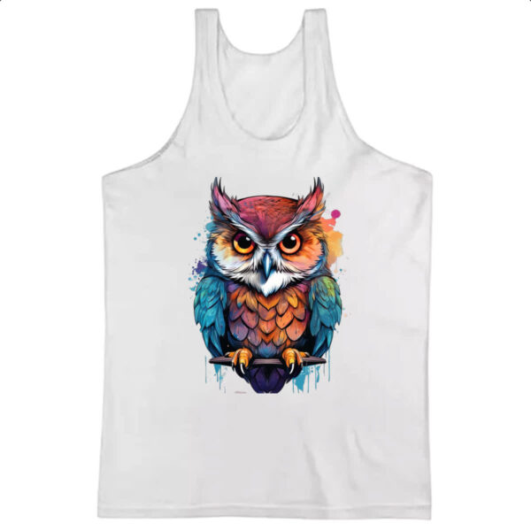 Camiseta Regata Coruja Watercolor Arte
