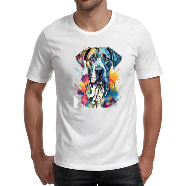 Camiseta Unissex Dogue alemao Watercolor Arte - Imagem 2