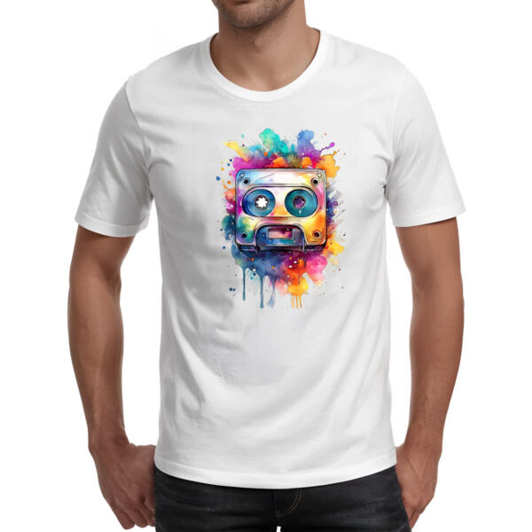 Camiseta Unissex Fita K7 Watercolor Arte - Imagem 2
