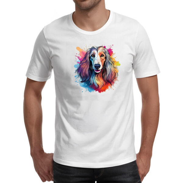 Camiseta Unissex Galgo afegao Watercolor Arte - Imagem 2