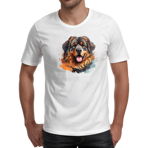 Camiseta Unissex Mastim tibetano Watercolor Arte - Imagem 2