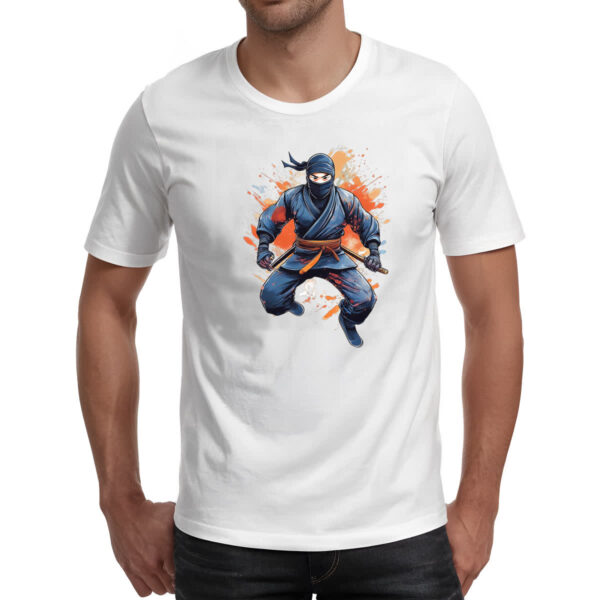 Camiseta Unissex Ninja Watercolor Arte - Imagem 2
