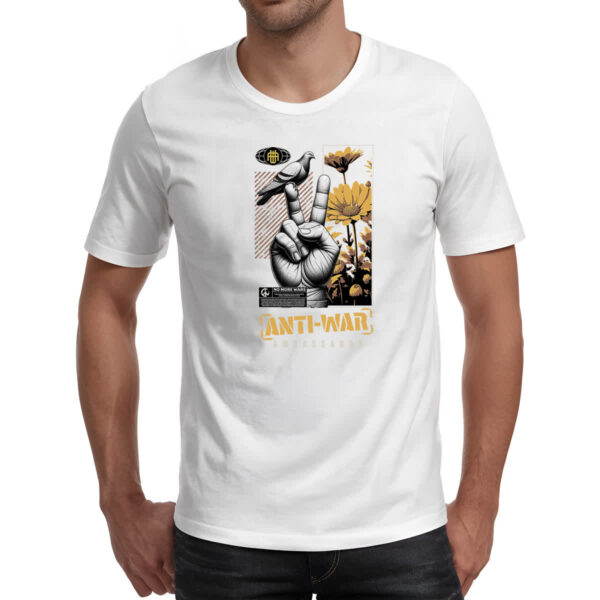 Camiseta Unissex Paz e amor anti guerra - Imagem 2